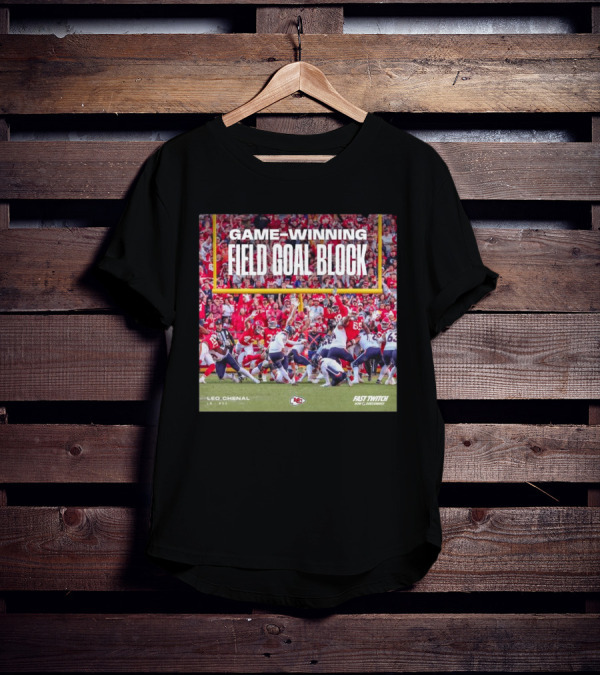 Game-Winning Field Goal Block Kansas City Chiefs Leo Chenal Fast Twitch NFL Partnership T-Shirt