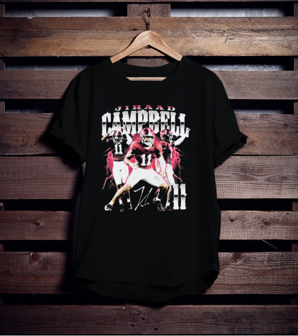Jihaad Campbell Alabama Crimson Tide 11 Signature Football Energy T-Shirt