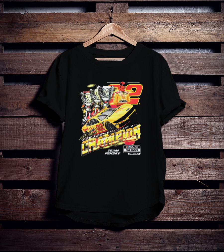 Joey Logano 22 NASCAR Cup Series Champion 3X Team Penske Champion Car Racing Winner T-Shirt
