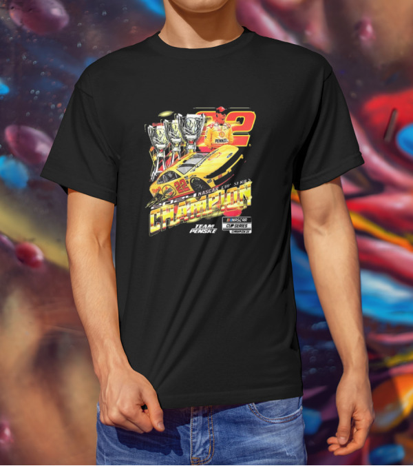 Joey Logano 22 NASCAR Cup Series Champion 3X Team Penske Champion Car Racing Winner T-Shirt