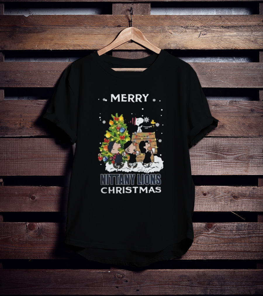 Merry Nittany Lions Christmas Snoopy And Friends T-Shirt