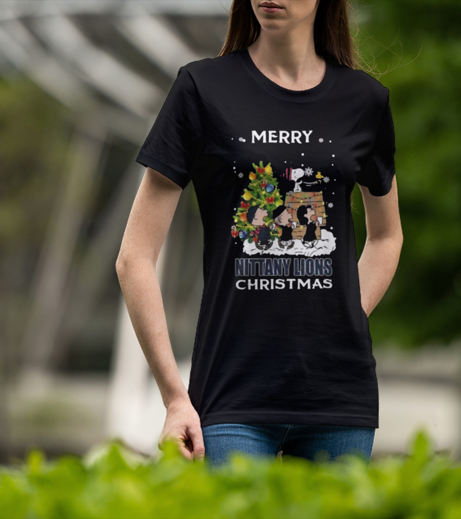 Merry Nittany Lions Christmas Snoopy And Friends T-Shirt