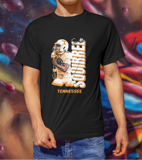 Tennessee Volunteers Squirrel White Football Signature T-Shirt