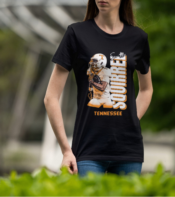 Tennessee Volunteers Squirrel White Football Signature T-Shirt