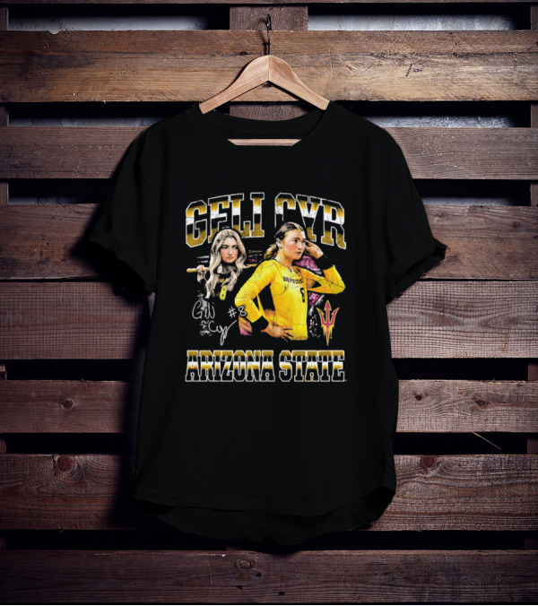 Geli Cyr Arizona State Sun Devils Yellow Jersey #8 Volleyball Retro 90s T-Shirt