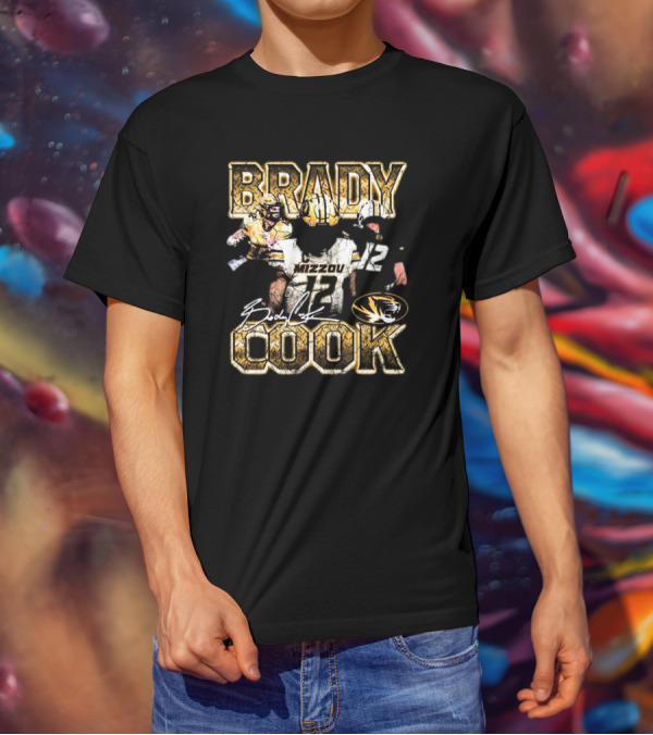 Brady Cook Mizzou Missouri Tigers 90s Signature Stadium Football Tiger T-Shirt