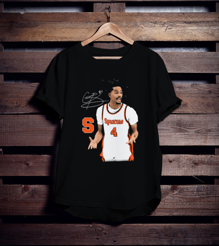 Chris Bell #4 Syracuse Orange Basketball Signature T-Shirt