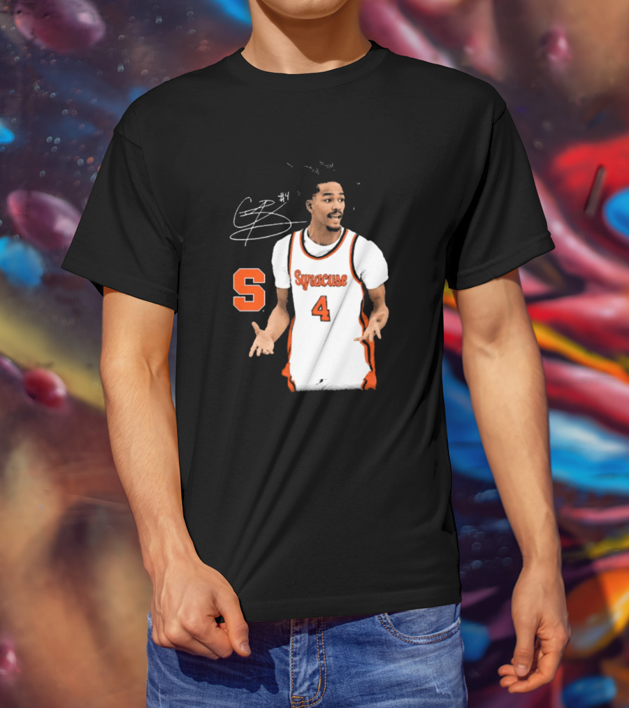 Chris Bell #4 Syracuse Orange Basketball Signature T-Shirt