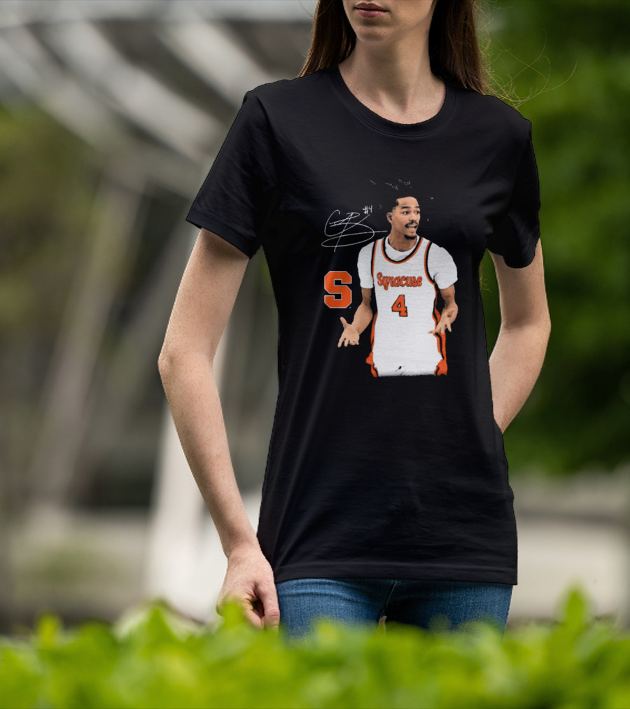 Chris Bell #4 Syracuse Orange Basketball Signature T-Shirt