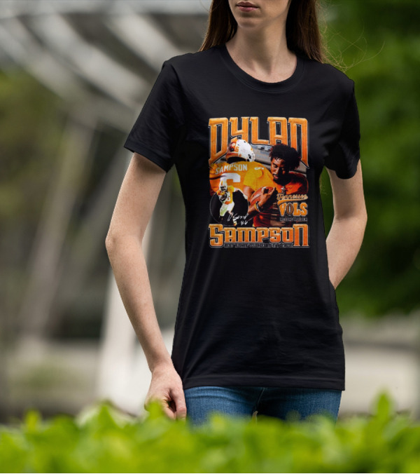 Dylan Sampson Tennessee Vols Record Holder Most Rushing Touchdowns In A Season Vintage Icon Signature T-Shirt