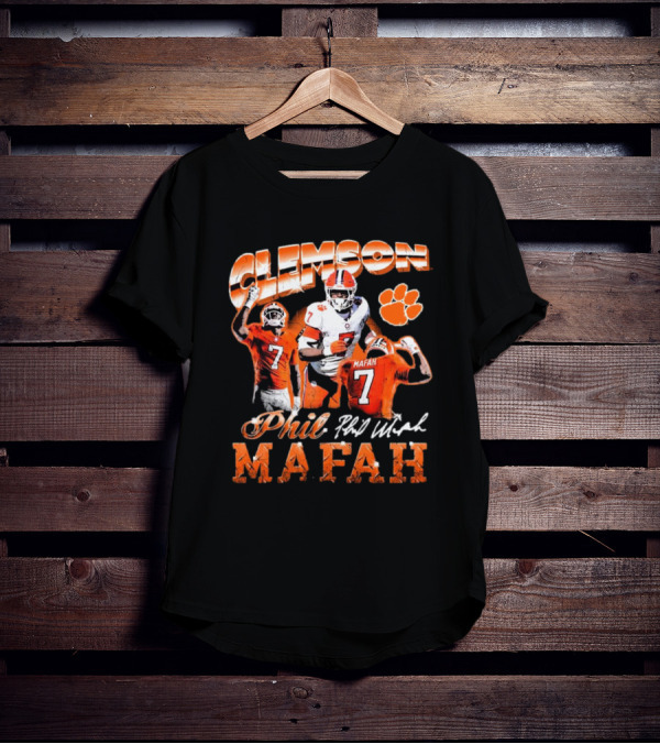 Clemson Tigers Phil Mafah 90s Retro Signature 7 T-Shirt