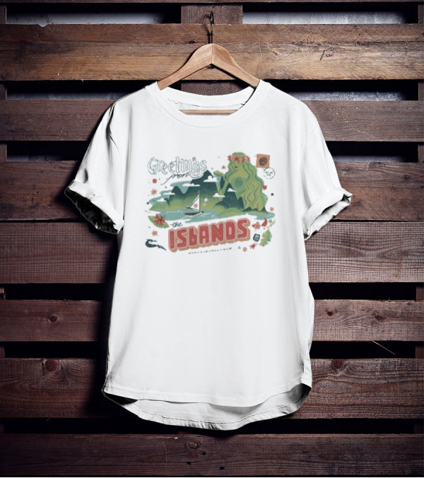Greetings From The Islands The Lost Bros New Sailing Boat Hula Dancer T-Shirt