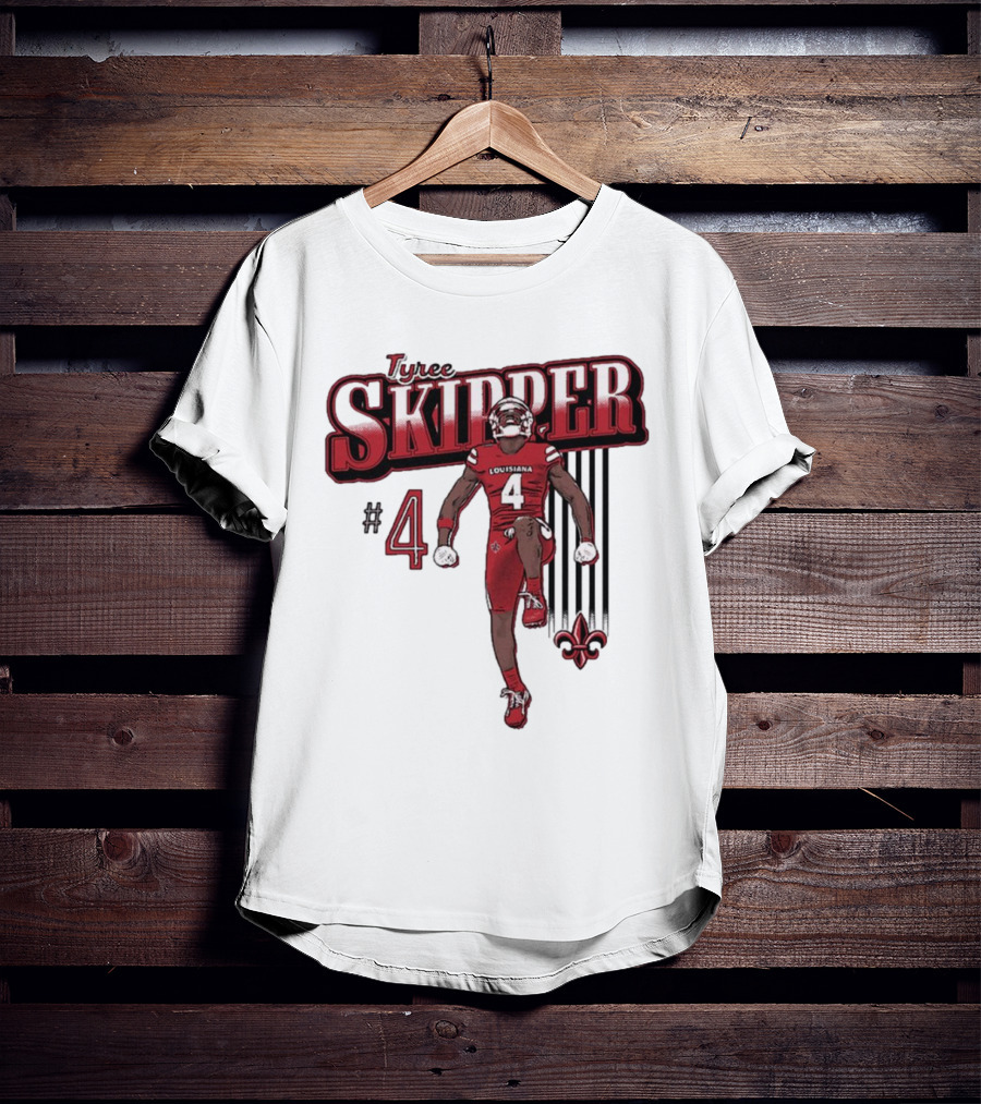Tyree Skipper #4 Louisiana Ragin’ Cajuns Football Fleur-de-Lis T-Shirt