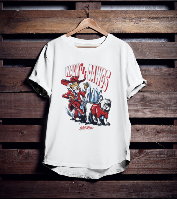 Walk The Dawgs Old Row Georgia Bulldogs Vs. Ole Miss Rebels T-Shirt