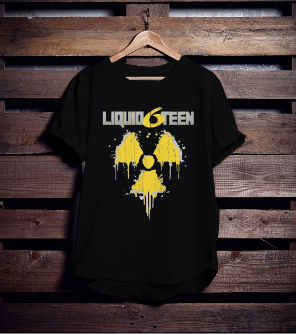 LIQUID 6TEEN Radiation Symbol Dripping Effect T-Shirt