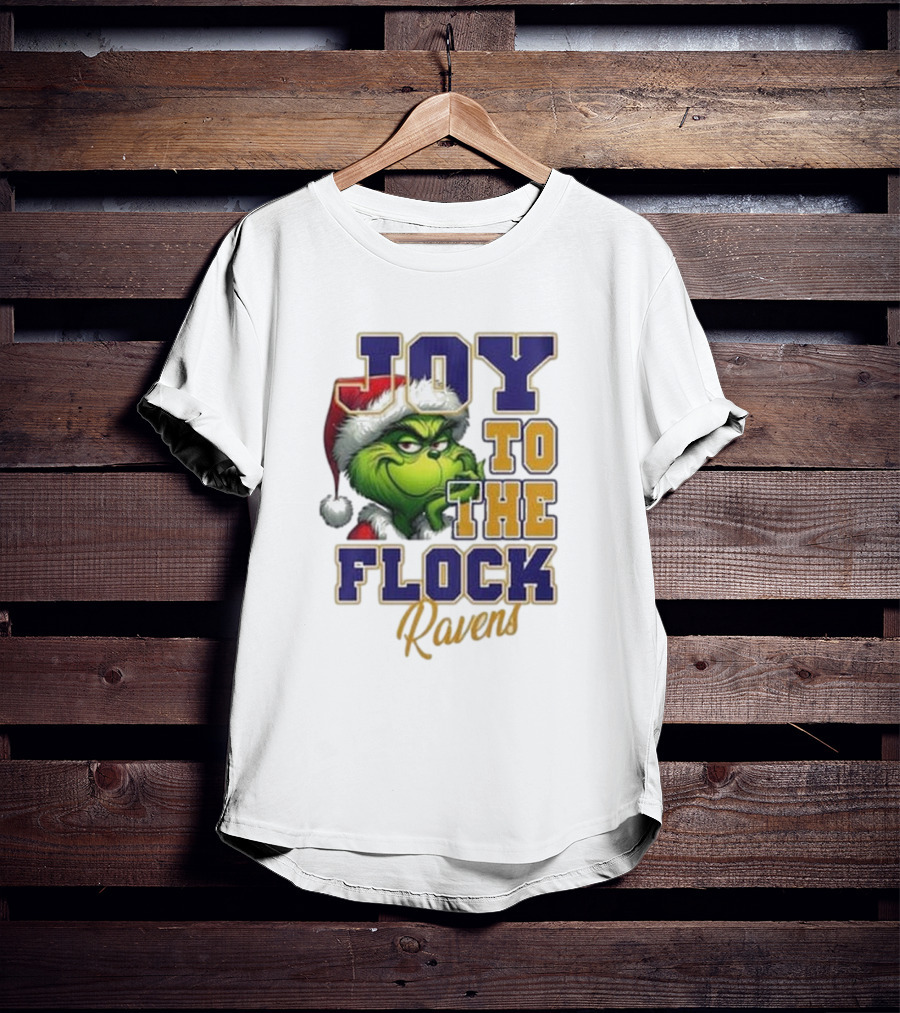 Joy To The Flock Ravens Merry Christmas The Grinch T-Shirt