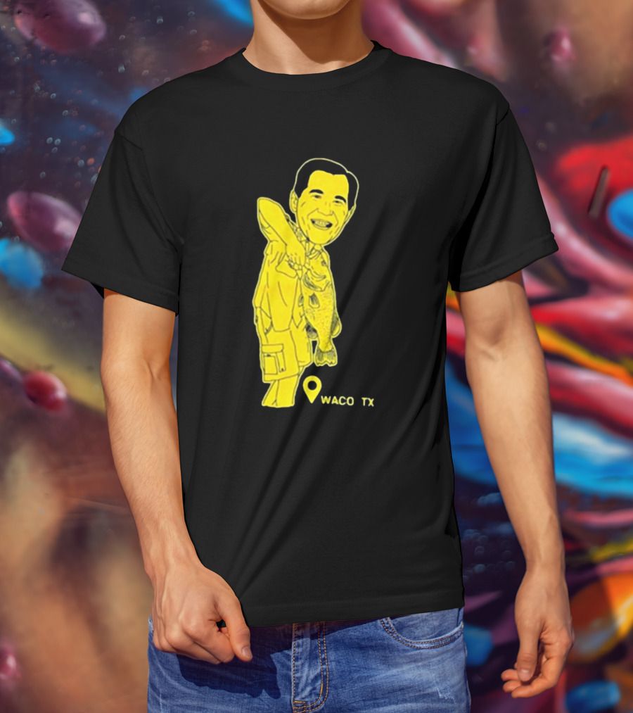 Cott Drew Fishing Caricature Waco TX T-Shirt