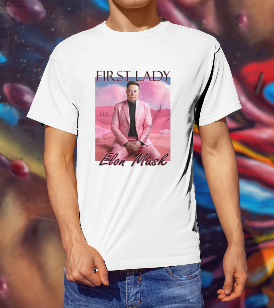 First Lady Elon Musk Pink Suit Portrait T-Shirt