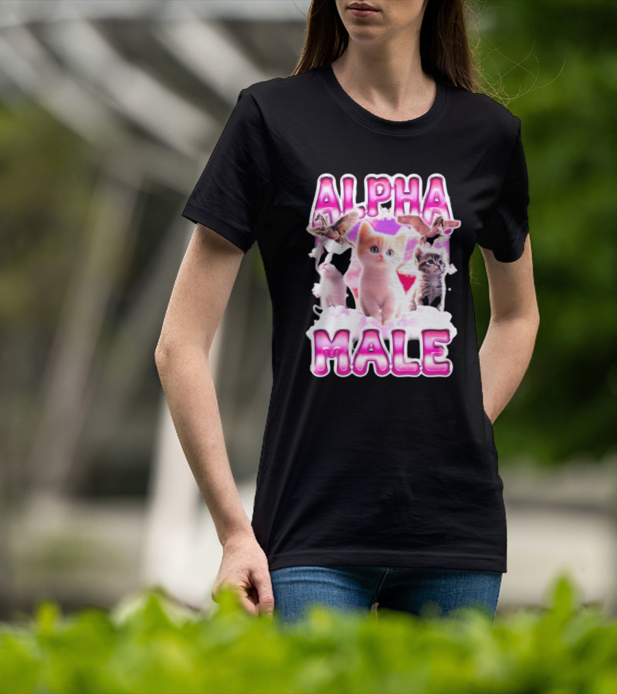 Notsafeforwear Alpha Male Cute Kittens And Birds T-Shirt