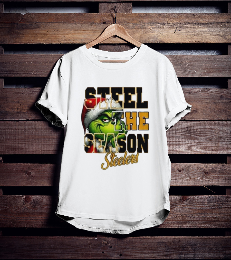 Steel The Season The Grinch Pittsburgh Steelers Merry Christmas T-Shirt