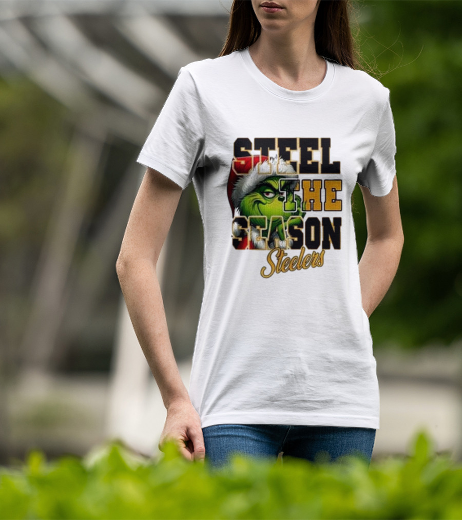 Steel The Season The Grinch Pittsburgh Steelers Merry Christmas T-Shirt