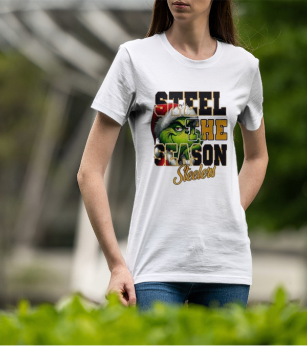 Steel The Season The Grinch Pittsburgh Steelers Merry Christmas T-Shirt