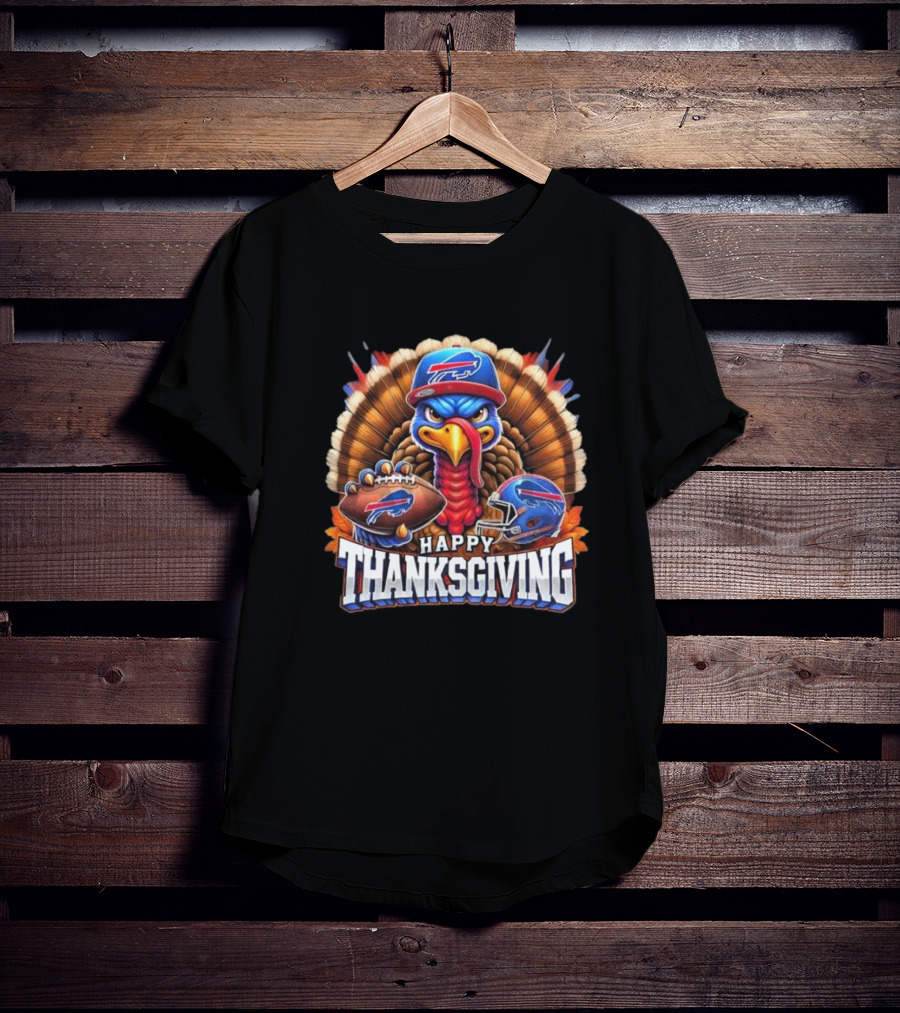 Happy Thanksgiving Buffalo Bills Football Turkey T-Shirt