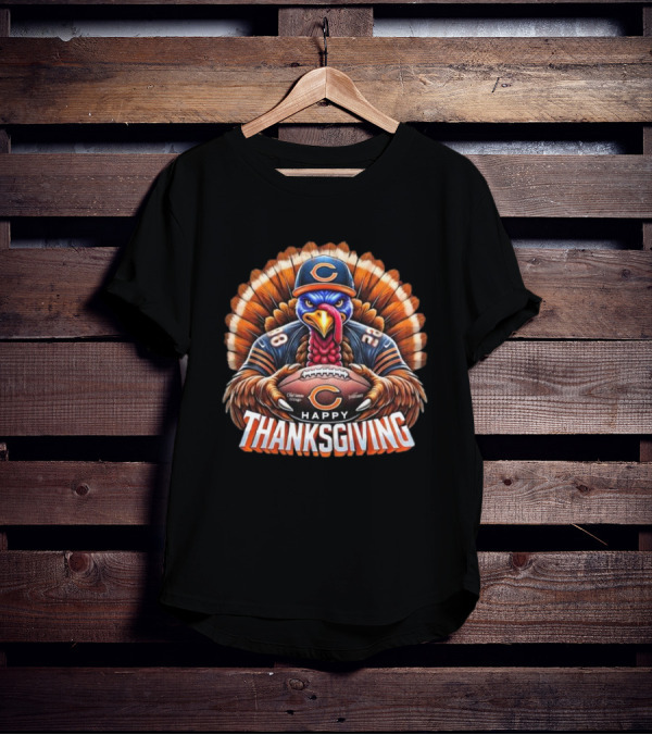Happy Thanksgiving Chicago Bears Turkey Football T-Shirt