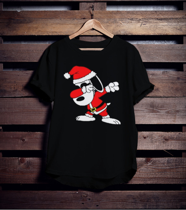 Snoopy Joe Cool Stylish Santa Christmas Dabbing Ugly T-Shirt