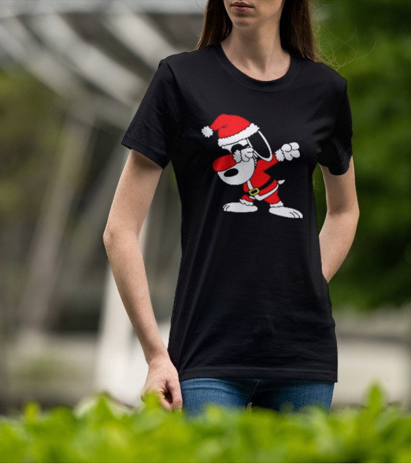 Snoopy Joe Cool Stylish Santa Christmas Dabbing Ugly T-Shirt