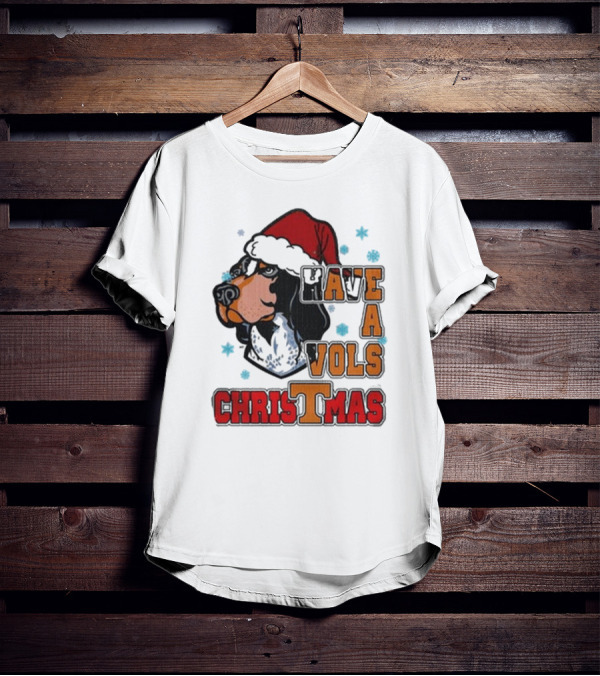 Have A Vols Christmas With Tennessee Volunteers Dog Santa Hat T-Shirt