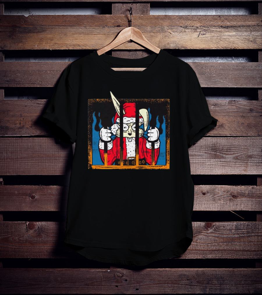 Blink-182 Santa Behind Bars Christmas T-Shirt
