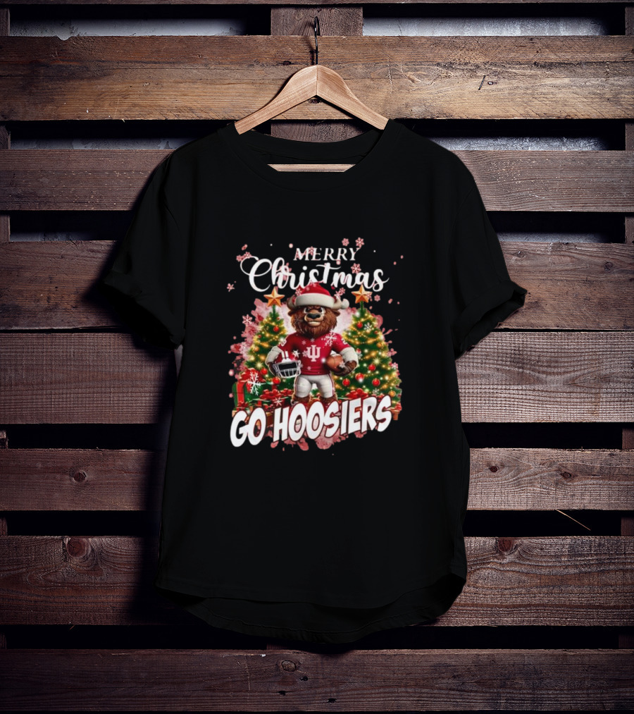 Merry Christmas Go Hoosiers Indiana Hoosiers Mascot T-Shirt