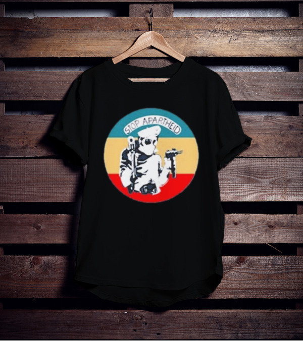 Stop Apartheid Jordan Peele Circle Soldier Weapon Multicolor T-Shirt