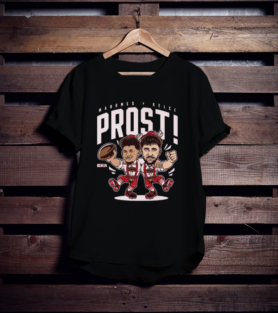 Mahomes Kelce Prost NFLPA Kansas City Chiefs Cartoon T-Shirt