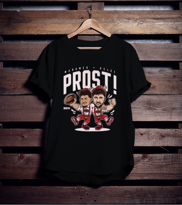 Mahomes Kelce Prost NFLPA Kansas City Chiefs Cartoon T-Shirt