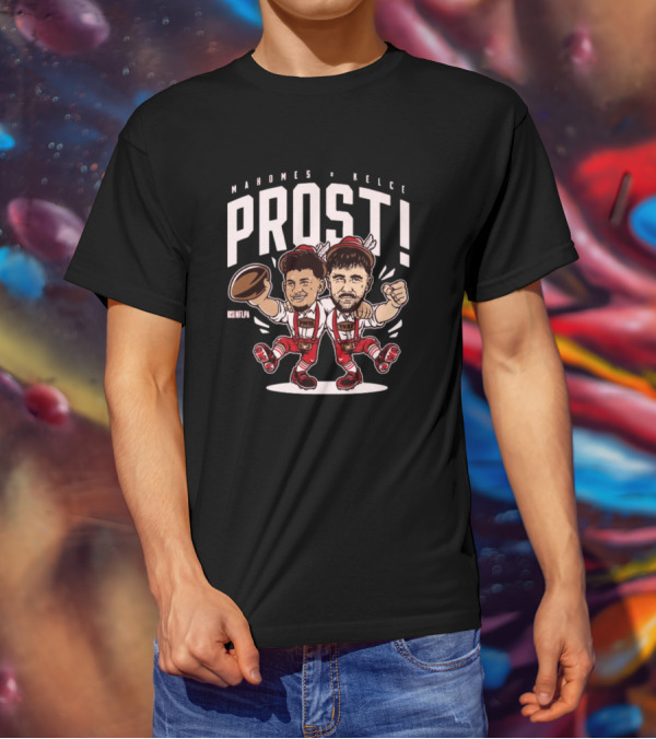 Mahomes Kelce Prost NFLPA Kansas City Chiefs Cartoon T-Shirt