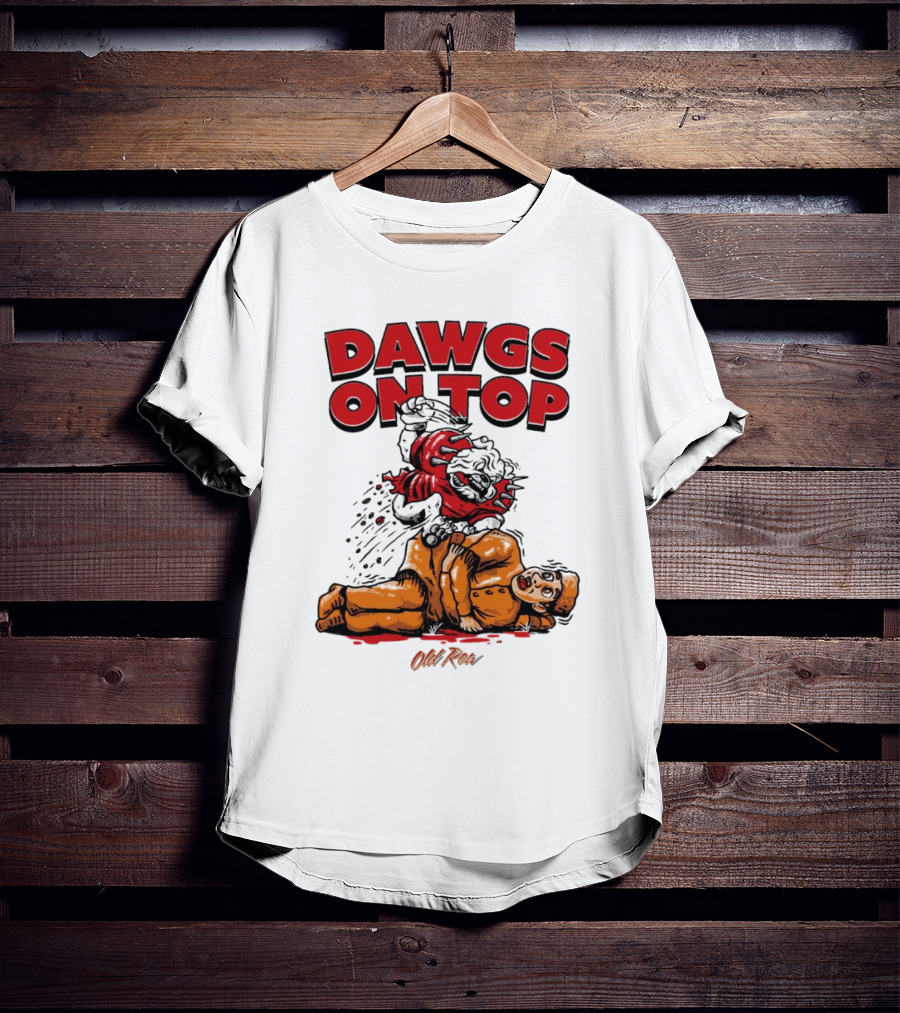 Dawgs On Top Old Row Georgia Bulldogs Vs. Tennessee Volunteers T-Shirt