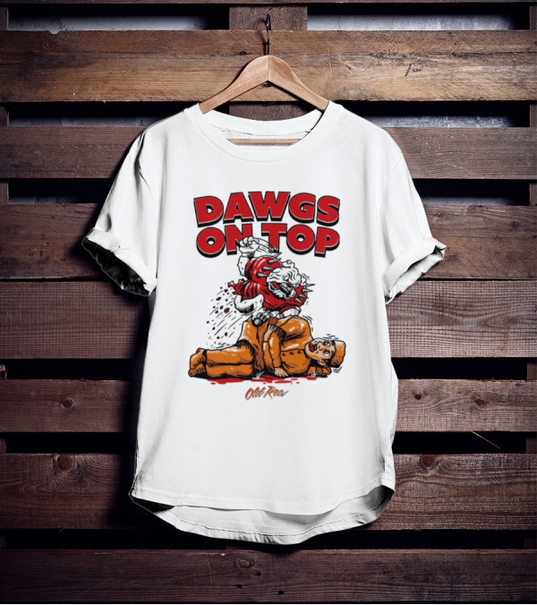 Dawgs On Top Old Row Georgia Bulldogs Vs. Tennessee Volunteers T-Shirt