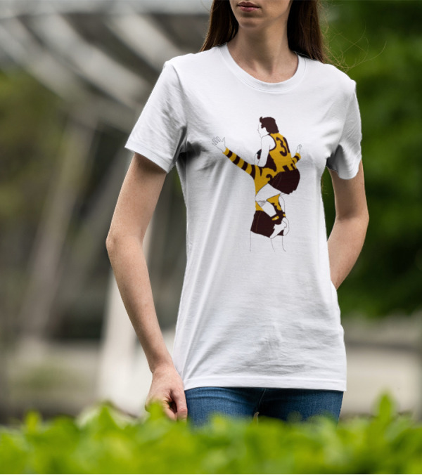 Ginny X Watto Classic Football Celebration Yellow And Black Stripes T-Shirt