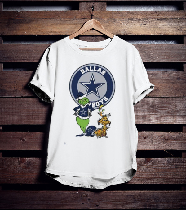 Dallas Cowboys Grinch And Max Merry Christmas T-Shirt