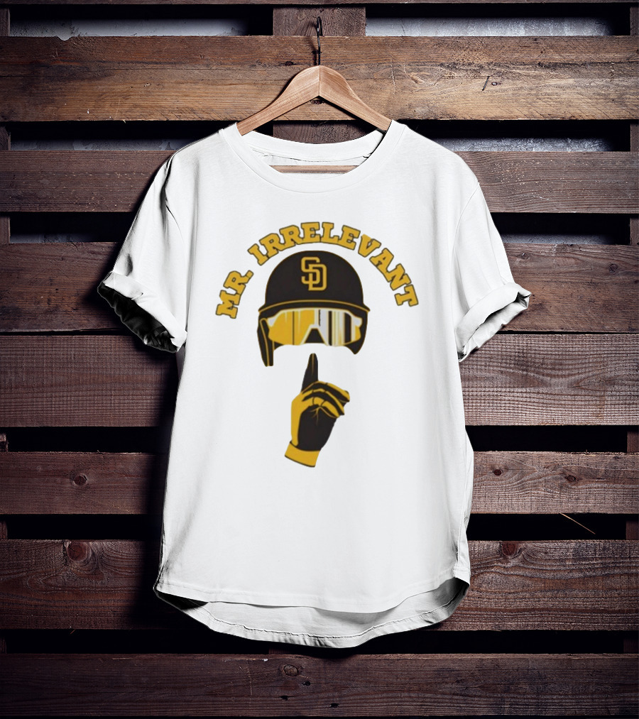 Mr Irrelevant SD Baseball Helmet And Finger Gesture T-Shirt