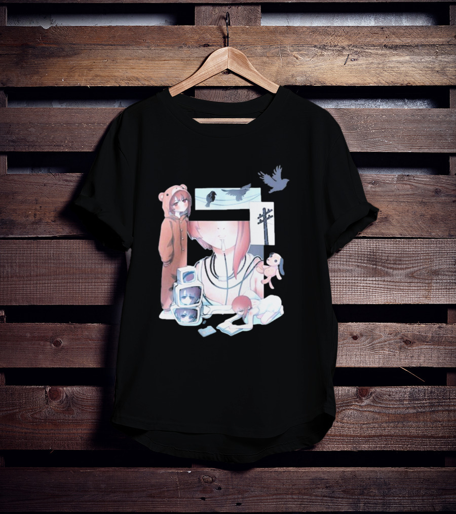 Serial Experiments Lain Surreal Imagery With Teddy Suit And Vintage Electronics T-Shirt