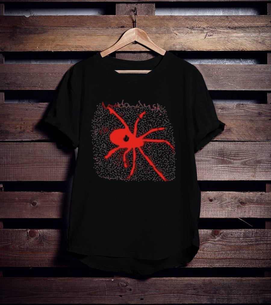 Widowdusk Red Spider Black Dotted Background T-Shirt