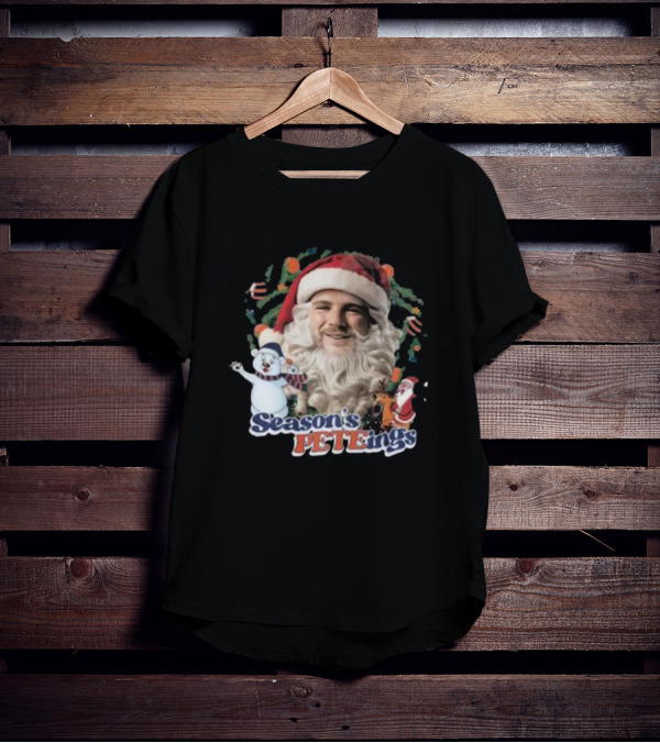 Santa Season's Peteings Christmas Polar Bear NYC Holiday T-Shirt