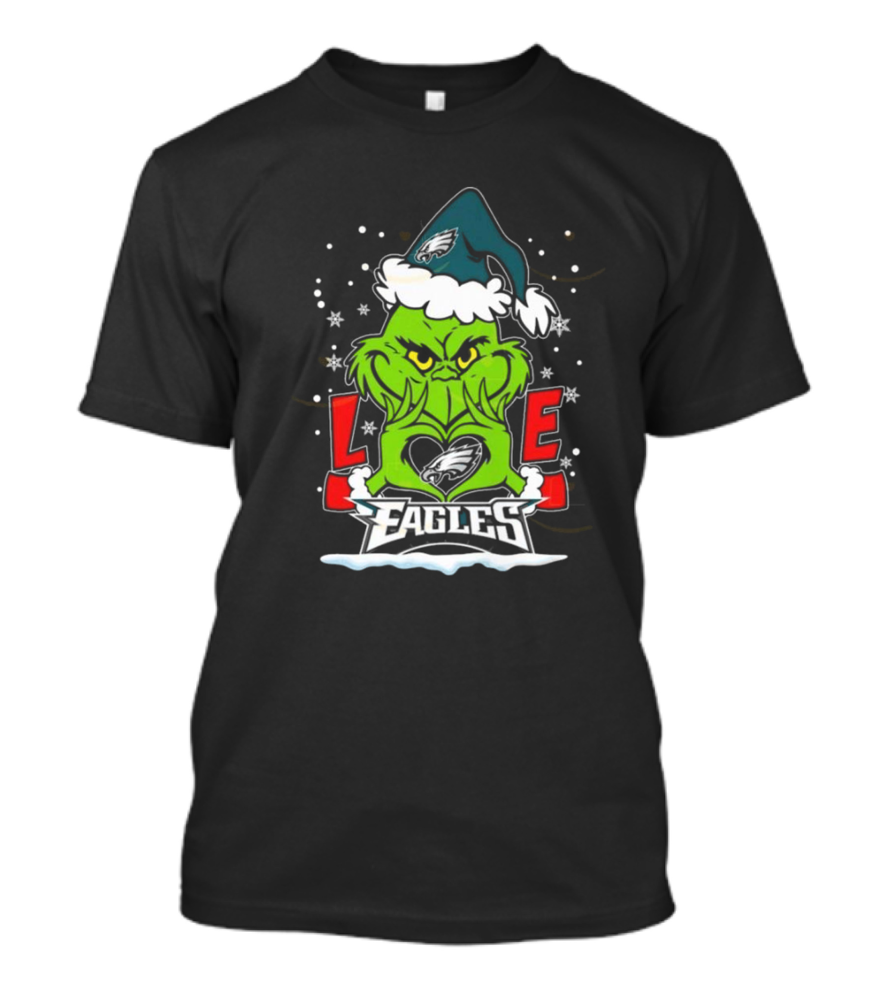 The Grinch Philadelphia Eagles Love Snowy Hat Stars T-Shirt