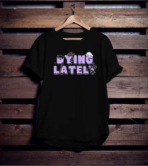 Iamjakehill Dying Lately Ghost Rose Dripping Red Blood Purple Letters T-Shirt