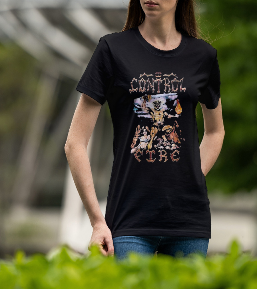 Meatcanyon I Control Fire Barbarian Vintage Fantasy T-Shirt