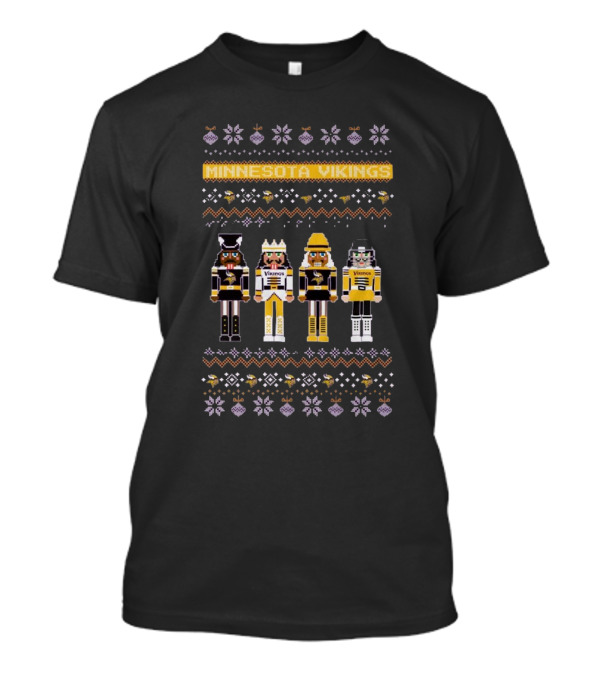 Minnesota Vikings NFL Ugly Christmas Sweater Nutcracker Holiday T-Shirt