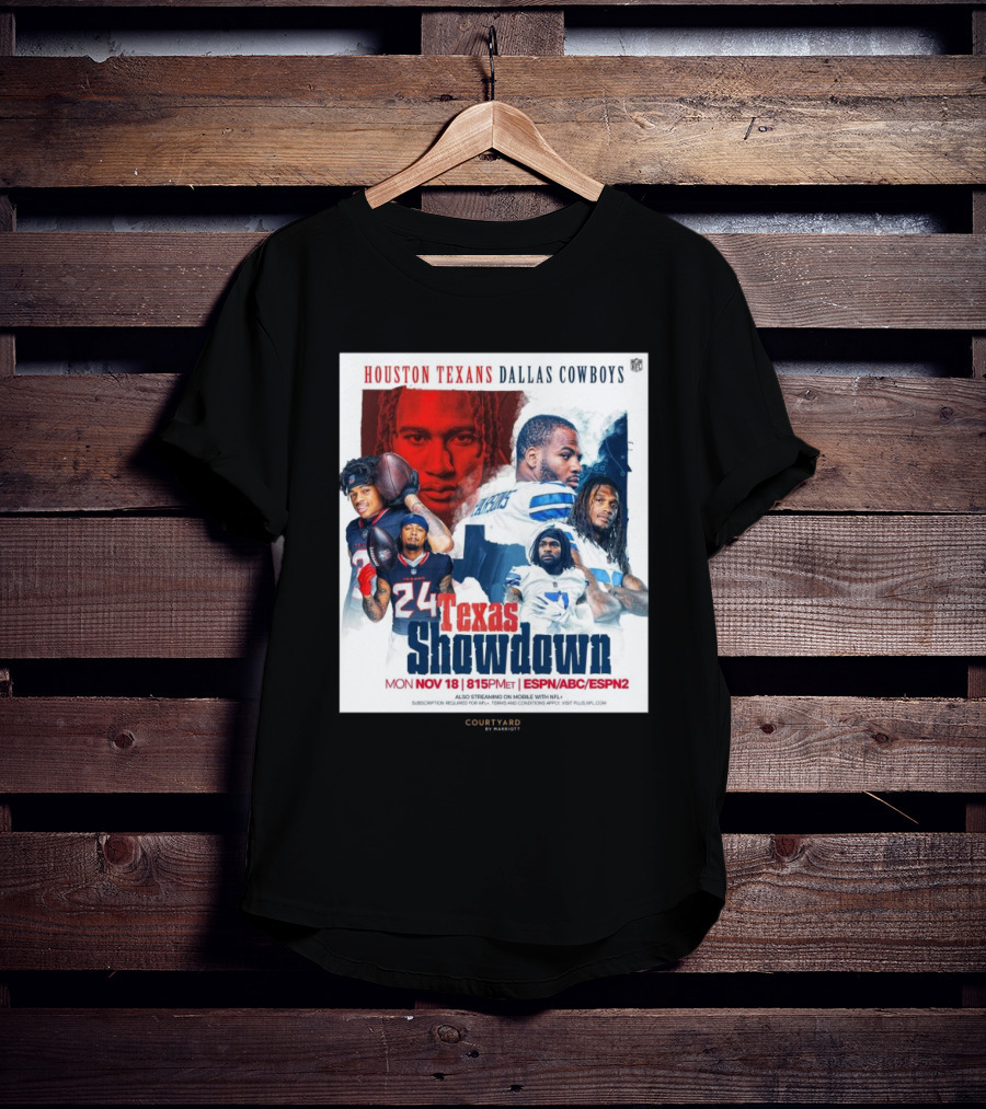Houston Texans Dallas Cowboys Texas Showdown Mon Nov 18 815PM ET ESPN ABC ESPN2 T-Shirt